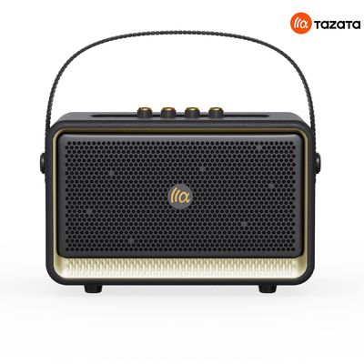 TAZATA HARMONY III Bluetooth alto-falante preto com porta de guitarra com vários botões para ajustar